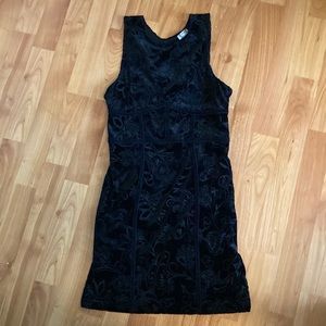 Free people black velvet mini dress